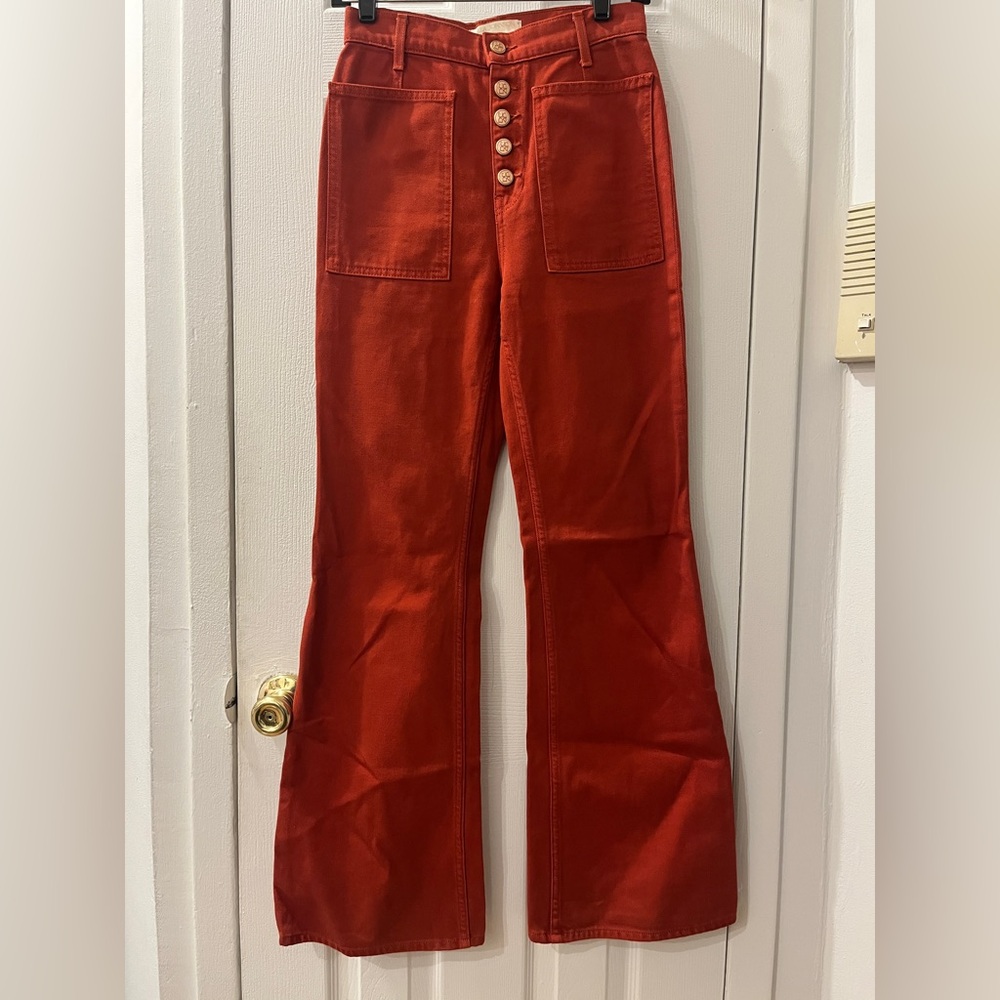 Ulla Johnson Brick Red Flare Jeans